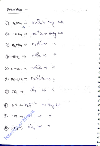 eramples
<br>
1) H, Oy
<br>
) Hu Oy
<br>
KMn O4
<br>
3
<br>
HNO
<br>
+6
<br>
KMnoy
<br>
C02
<br>
2
<br>
O.0.
<br>
 