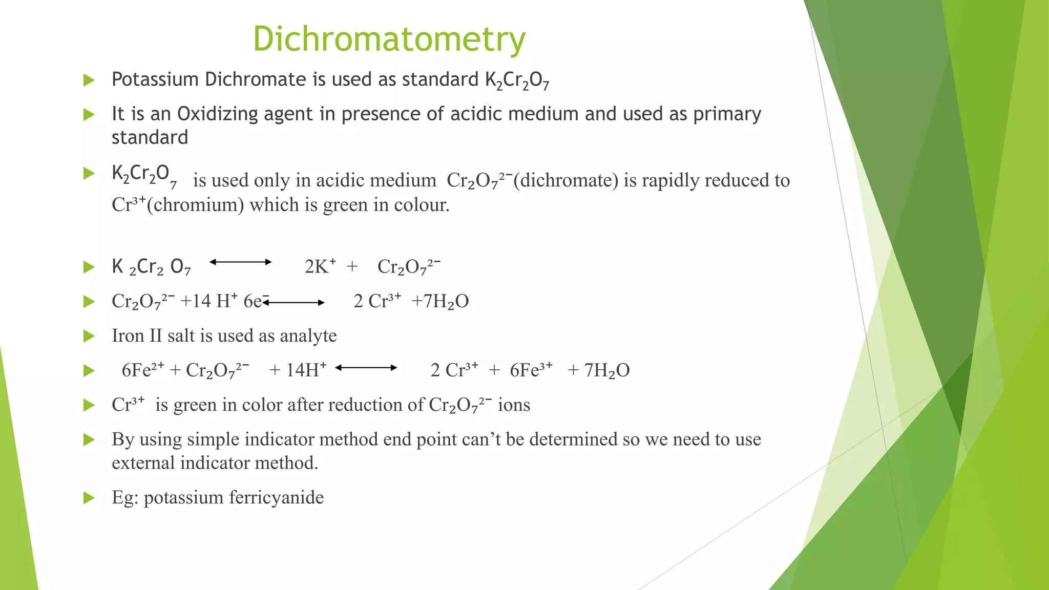 Redox titrations in pharmaceutical analysis PPT
