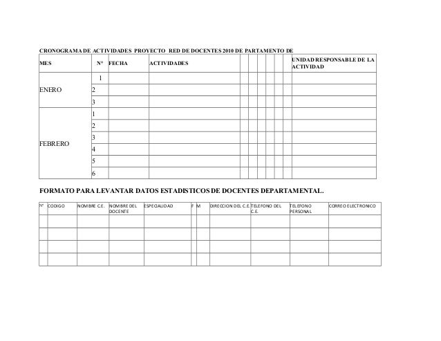 formato carta gantt word
