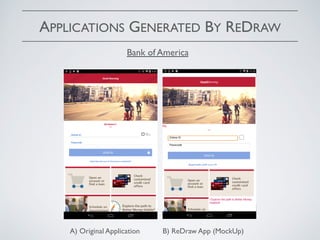 APPLICATIONS GENERATED BY REDRAW
A) Original Application B) ReDraw App (MockUp)
Bank of America
 