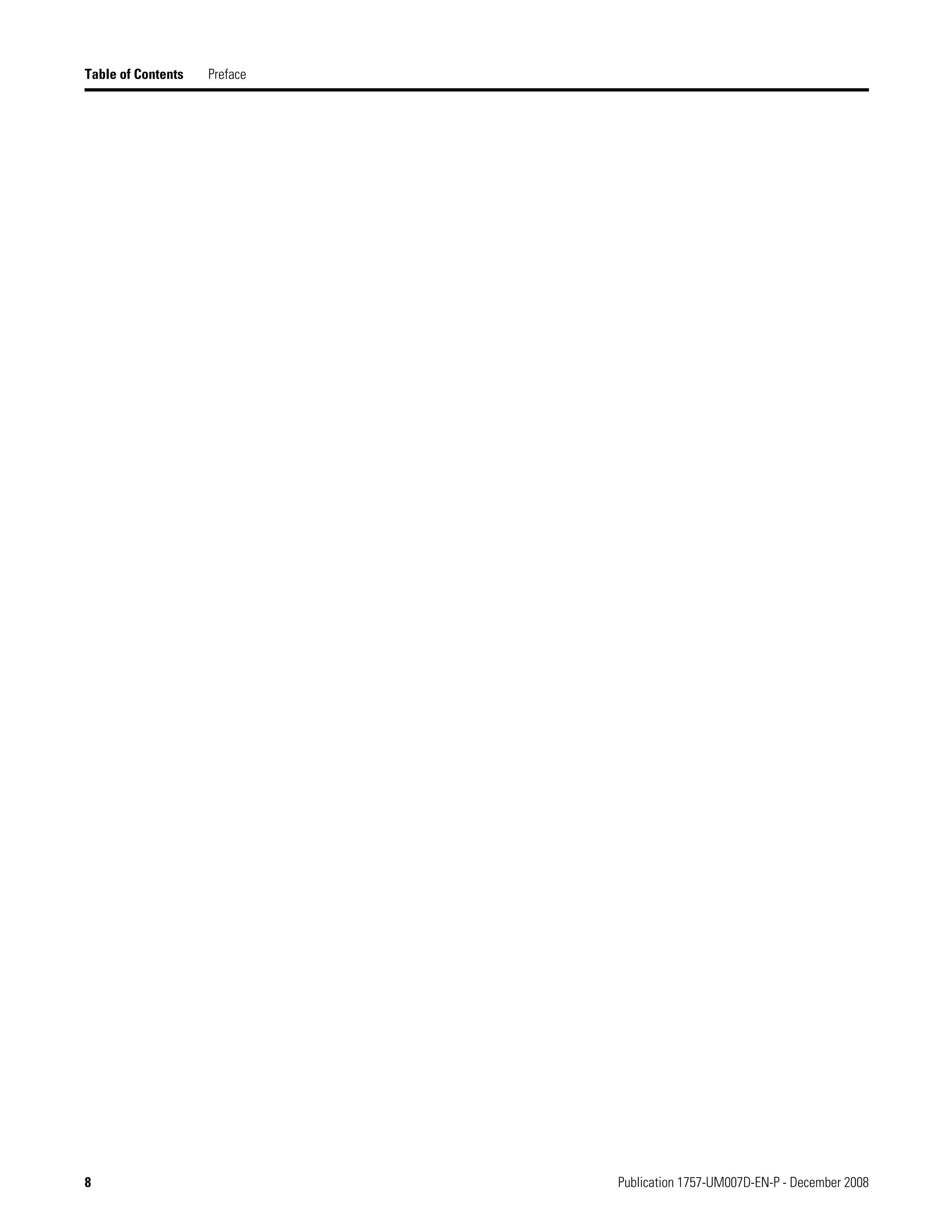 8 Publication 1757-UM007D-EN-P - December 2008
Table of Contents Preface
 