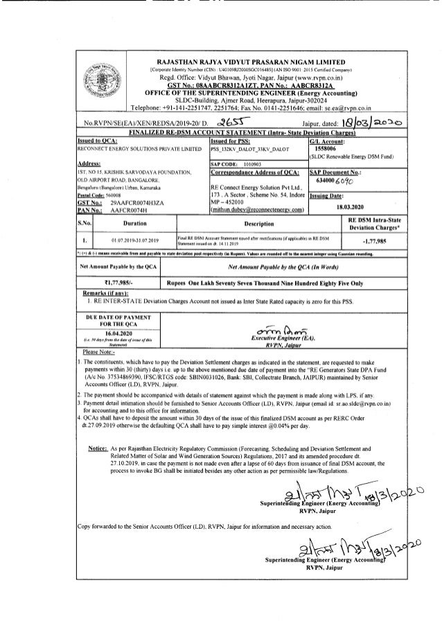 RAJASTHAN RAJYA VIDYUT PRASARAN NIGAM LIMITED
[Corporate Identity Number (CIN) U40109RJ2000SGC01648Sj (AN ISO 9001 2015 Ce...
