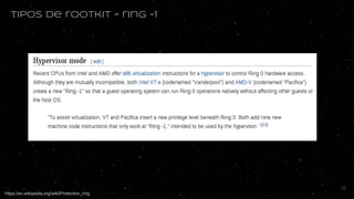 tipos de rootkit - ring -1
https://en.wikipedia.org/wiki/Protection_ring
16
 