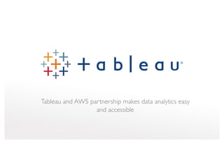 Tableau and AWS partnership makes data analytics easy
and accessible
 