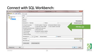 Connect with SQL Workbench: 
12/6/2014 23 
Fill this out 
 