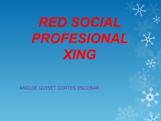 RED SOCIAL
    PROFESIONAL
        XING

ANGUIE GUISET CORTES ESCOBAR
 