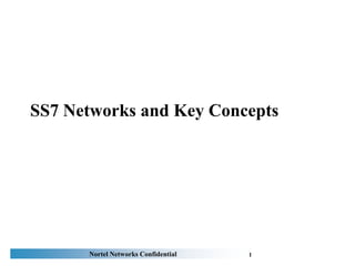 SS7 Networks and Key Concepts 