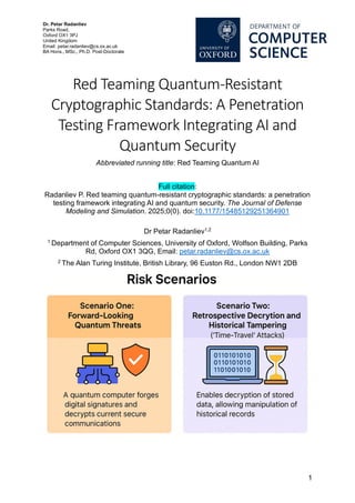 Pentaration Framework Red Teaming Quantum AI: A Penetration Testing Framework Integrating AI ...