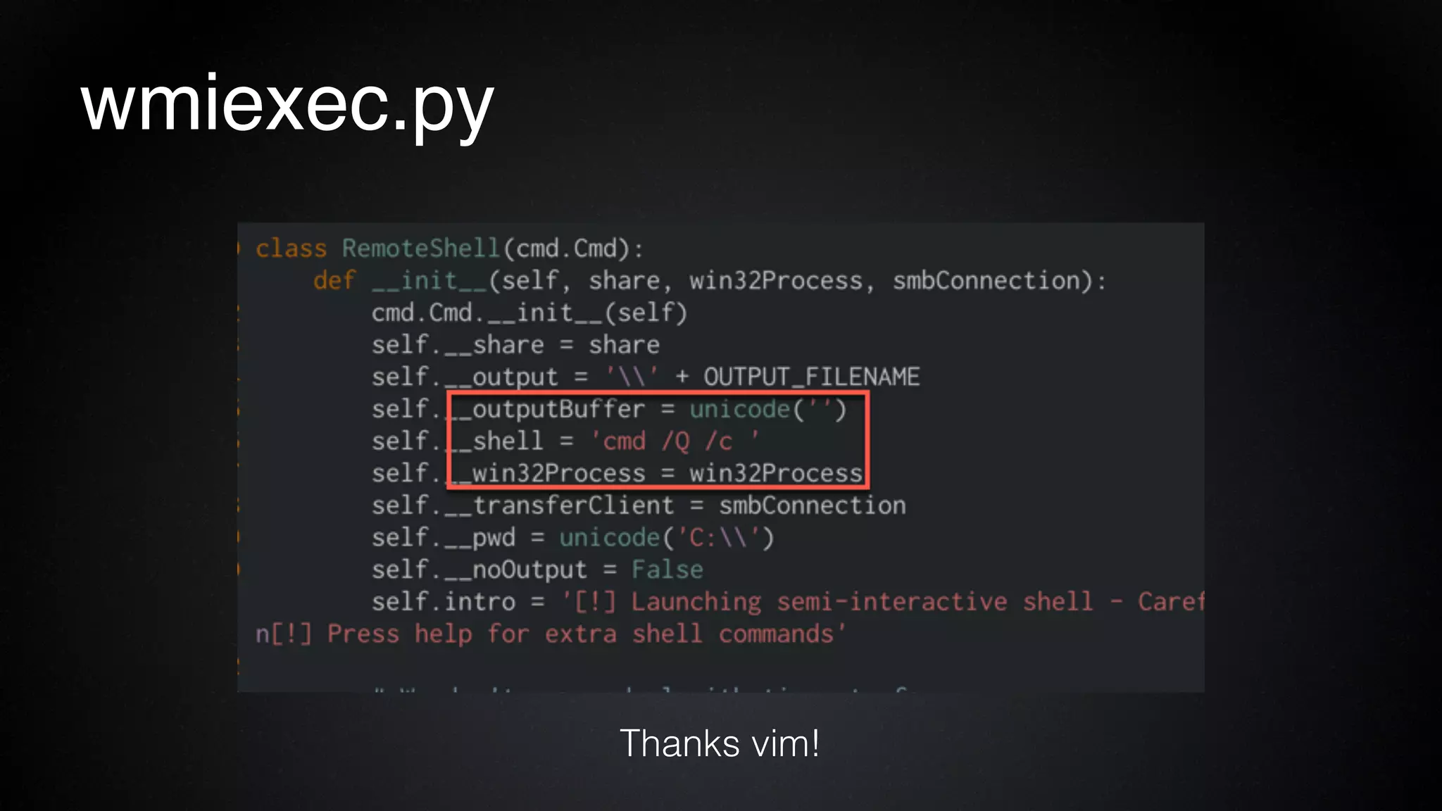 wmiexec.py
Thanks vim!
 