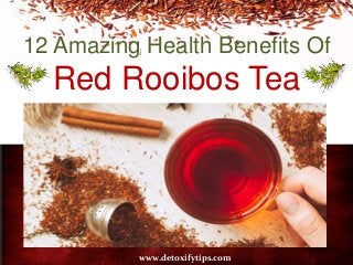 12 Amazing Health Benefits Of
Red Rooibos Tea
www.detoxifytips.com
 