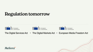 Regulation tomorrow
The Digital Services Act • The Digital Markets Act • European Media Freedom Act
 
