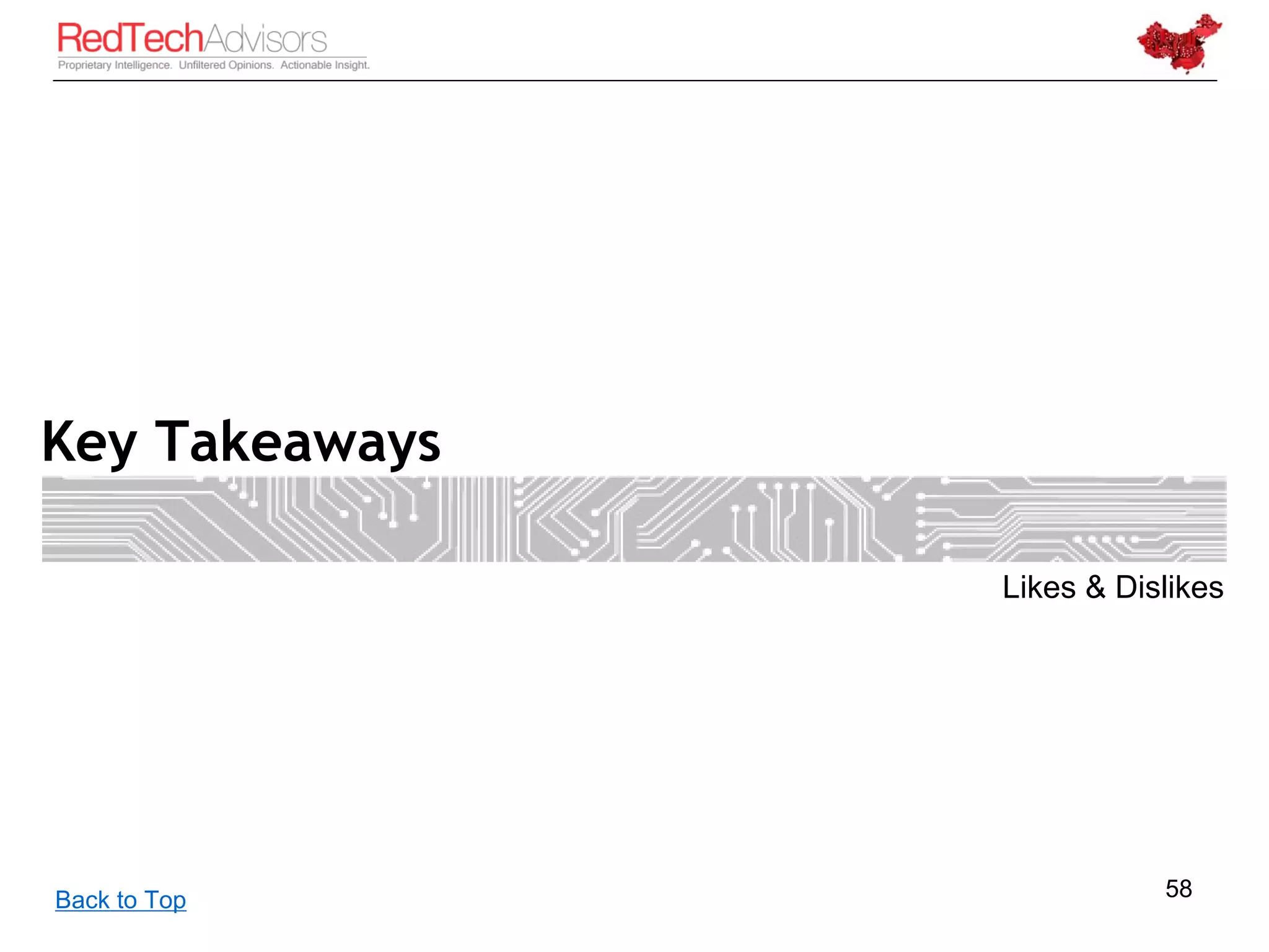 Key Takeaways

                Likes & Dislikes




Back to Top                58
 