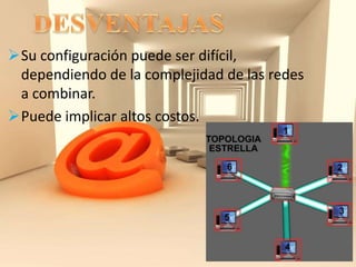 Su configuración puede ser difícil,
dependiendo de la complejidad de las redes
a combinar.
Puede implicar altos costos.
 