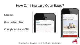 How 
Can 
I 
Increase 
Open 
Rates? 
Craig 
Zingerline 
@craigzingerline 
| 
Red 
Tricycle 
@red_tricycle 
Context 
! 
Goo...