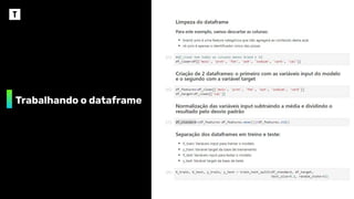 Trabalhando o dataframe
 
