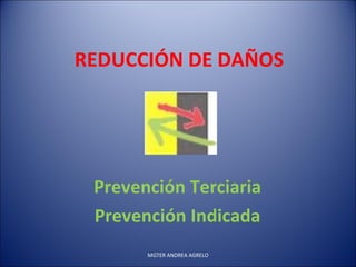 REDUCCIÓN DE DAÑOS Prevención Terciaria Prevención Indicada MGTER ANDREA AGRELO 