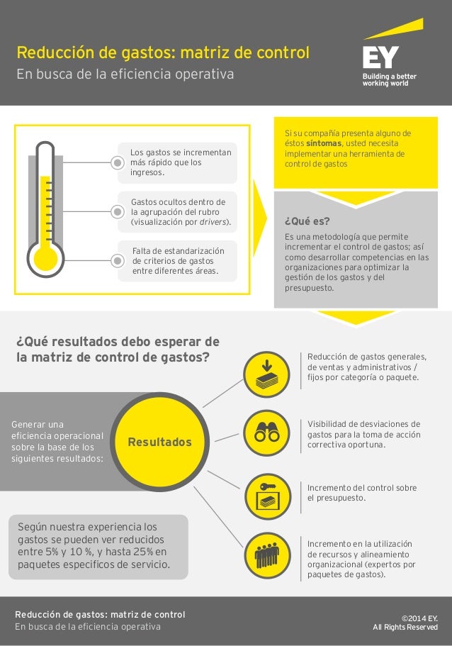 infografía reducción de gastos matriz de control