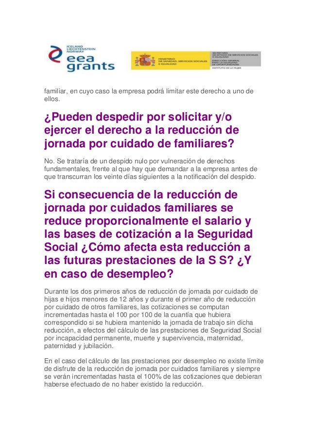 Reducción de jornada por cuidado de familiares