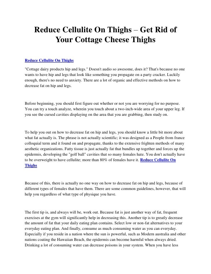 Reduce Cellulite On Thighs Get Rid Of Your Cottage Cheese Thighs