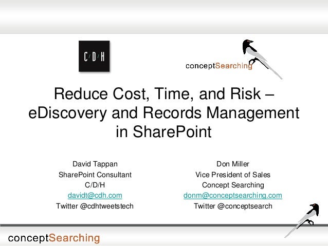 reduce cost time and risk ediscovery and records management in sh