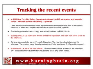 Reduced Ignition Propensity Cigarettes – Facts, Fiction and Manipulations
