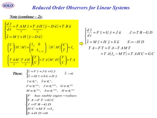 Reduced order observers | PPT