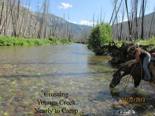 Crossing Youngs Creek nearly to camp at
Camp Creek
Crossing
Youngs Creek
Nearly to Camp
 