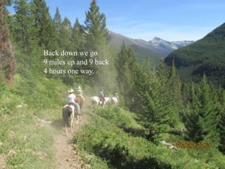 Back down we go
9 miles up and 9 back
4 hours one way.
 