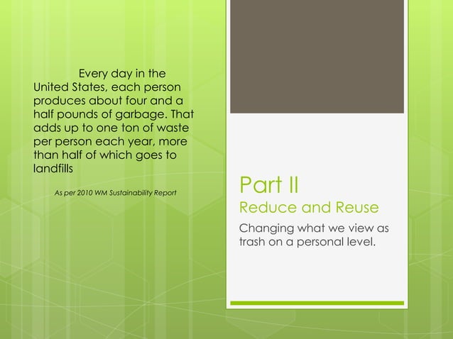 Reduce, Reuse, Recycle | PPT