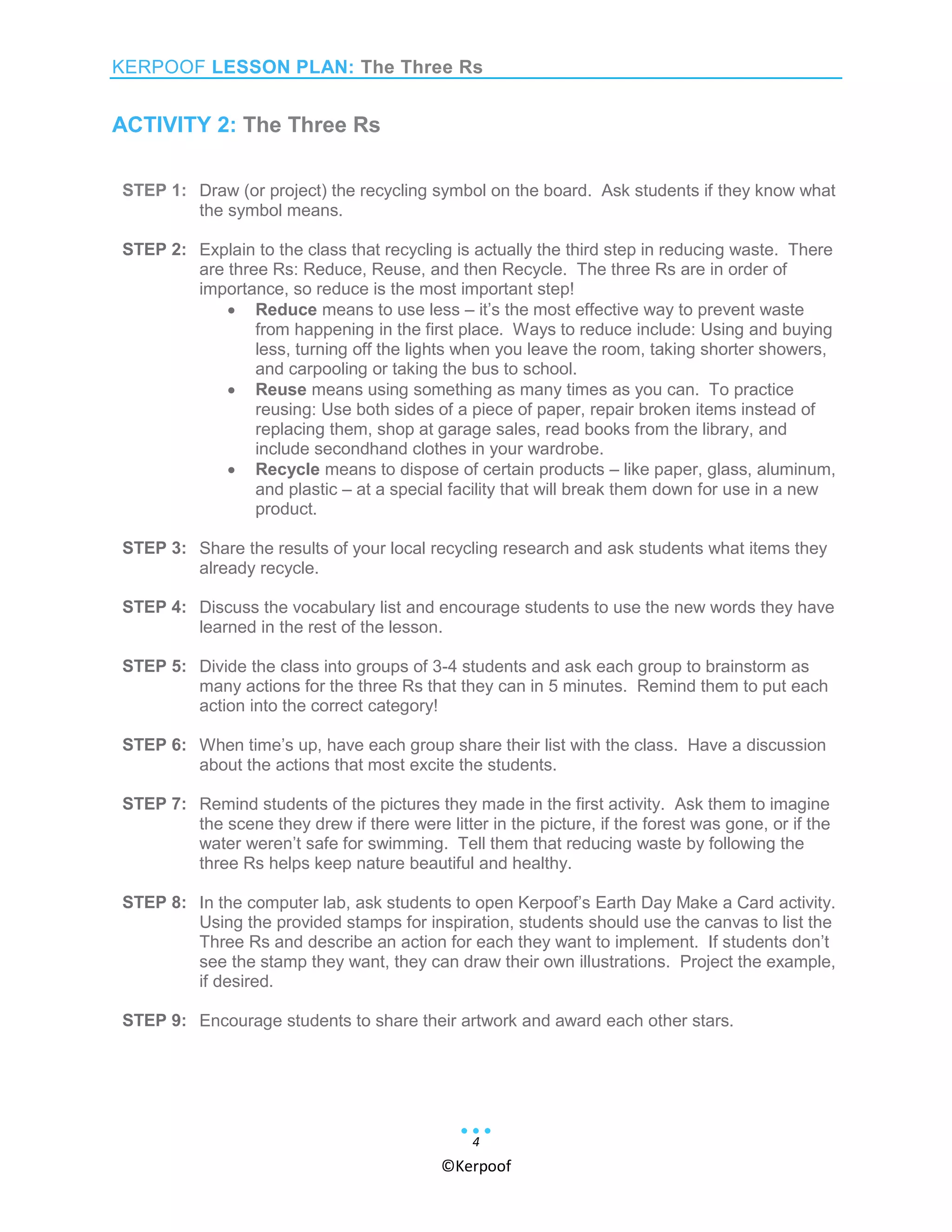 Reduce reuse recycle | PDF