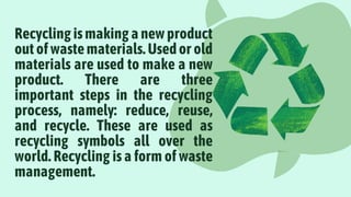 Reduce Reuse Recycle for A Sustainable Future Education Presentation In ...