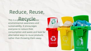 _Reduce, Reuse, Recycle Presentation in Green and White Illustrative ...