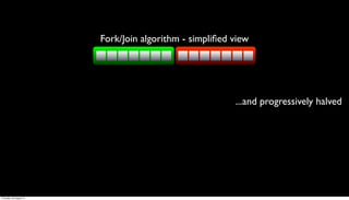Fork/Join algorithm - simpliﬁed view




                                                         ...and progressively halved




Thursday, 30 August 12
 