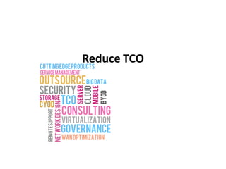 Reduce TCO
 