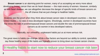 Healthy habits to start now to reduce your breast cancer risk later