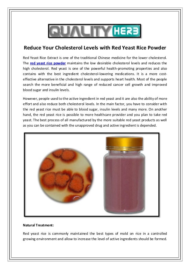 Reduce Your Cholesterol with Red Yeast Rice Powder