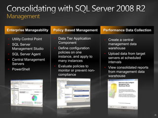 Storage consolidation (Use of SAN and NAS)