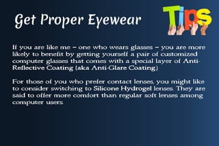 Exercises & Tips To Reduce Your Eye Strain | PDF