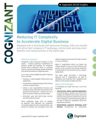 Reducing IT Complexity to Accelerate Digital Business | PDF