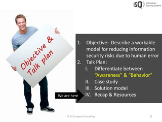 1. Objective: Describe a workable
               model for reducing information
               security risks due to human...