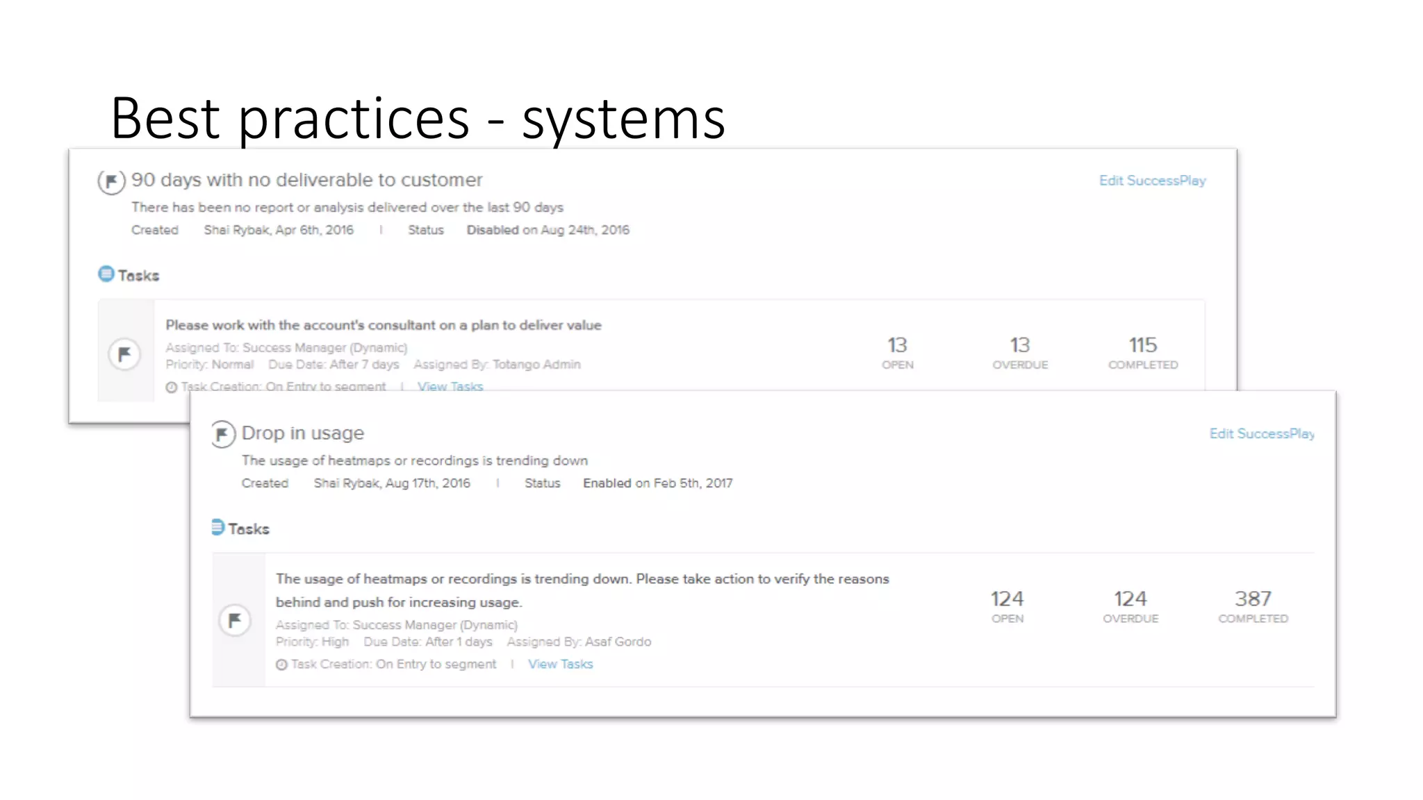 Best	
  practices	
  -­‐ systems
 