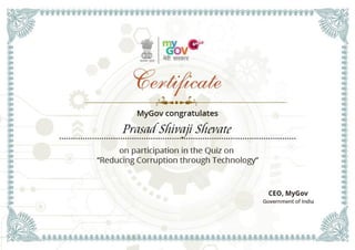 my gov certificate Reducing corruption through technology
