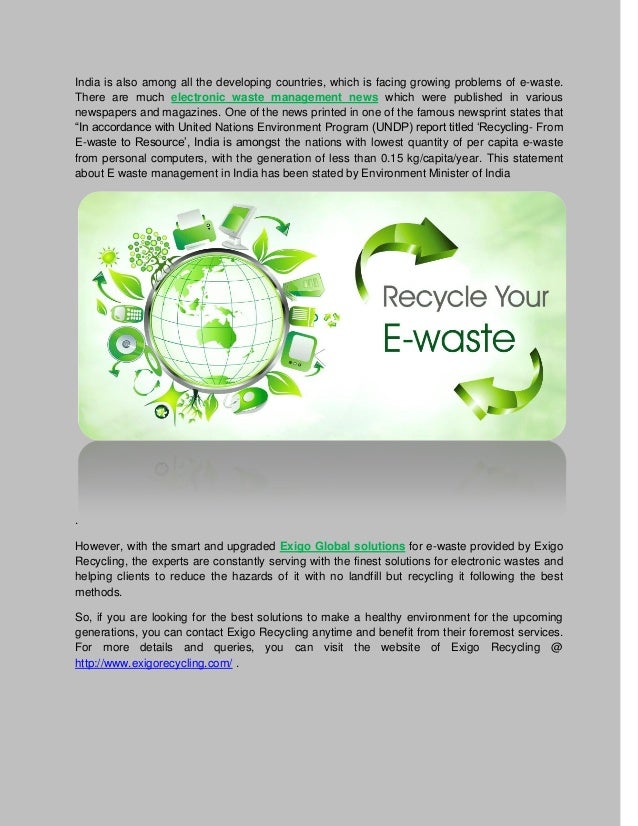Reducing harmful hazards of e waste