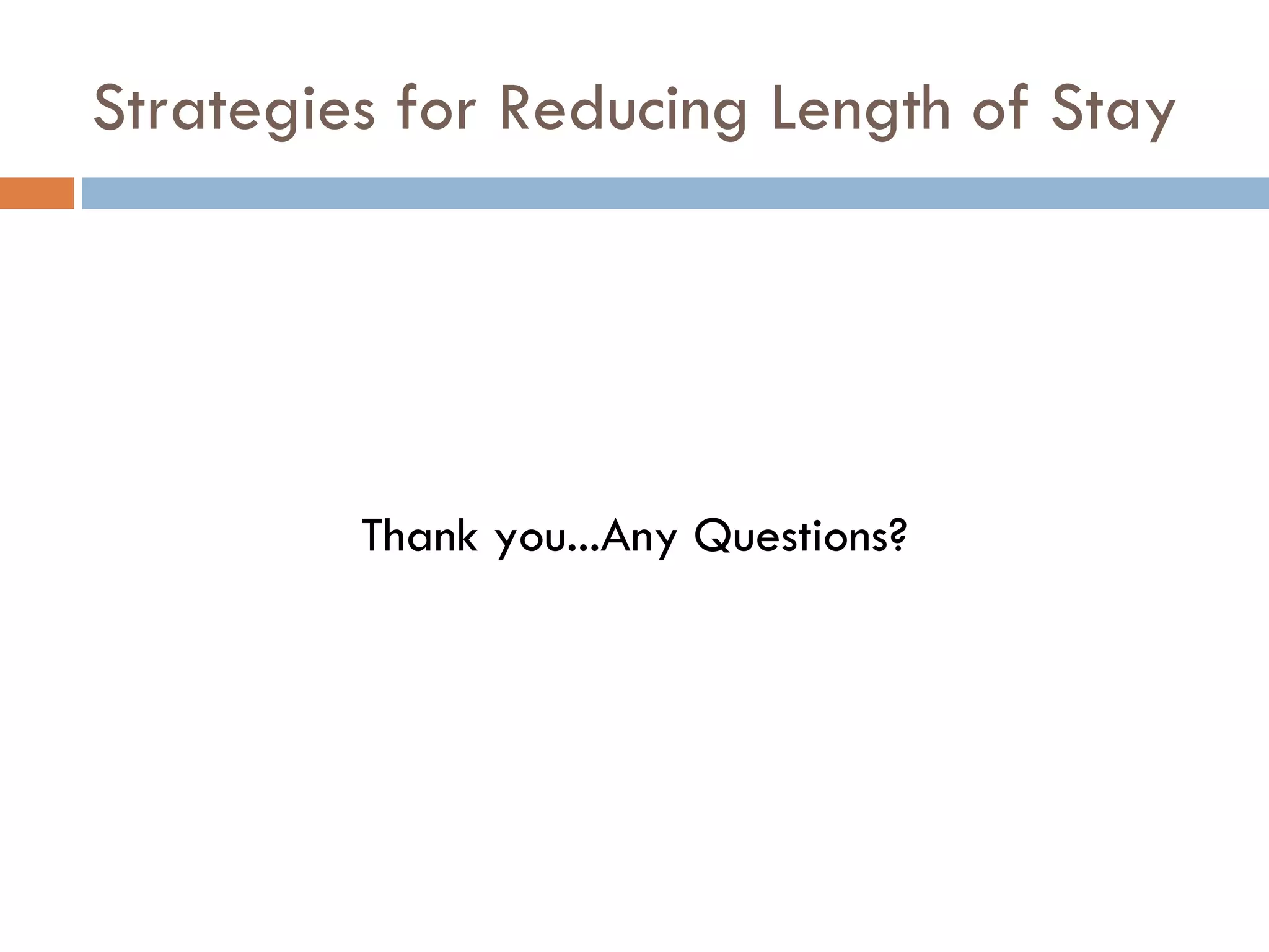 Strategies for Reducing Length of Stay Thank you...Any Questions? 