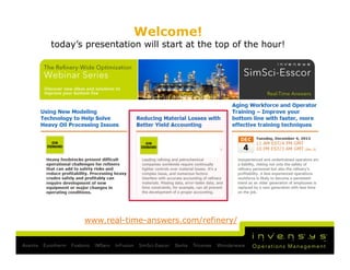 Welcome!
today’s presentation will start at the top of the hour!




       www.real-time-answers.com/refinery/
 
