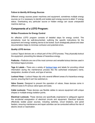 Reducing Workplace Accidents_ The Role of a Lockout Tagout Program | PDF