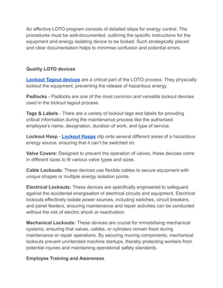 Reducing Workplace Accidents_ The Role of a Lockout_Tagout Program | PDF