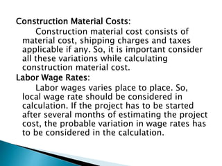 Reduction of cost in construction | PPTX