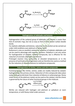Reduction using catalytic hydrogenation | PDF