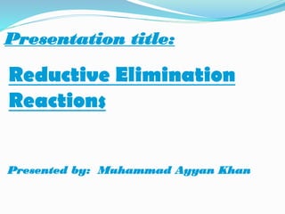 Reductive elimination reactions | PDF